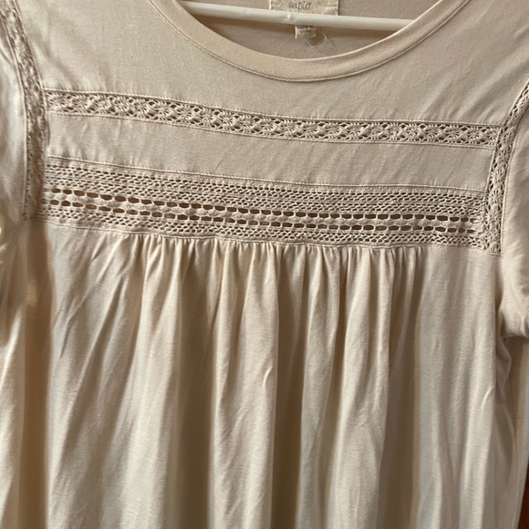 Cupio Top Ecru Crochet Neck M Women - Picture 2 of 6